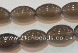 CAG5257 15.5 inches 12*18mm rice Brazilian grey agate beads