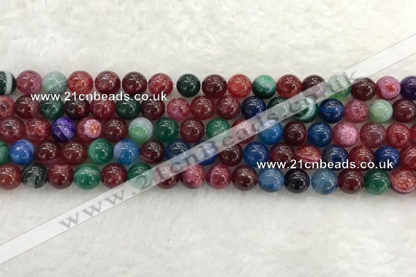 CAA2042 15.5 inches 8mm round banded agate gemstone beads