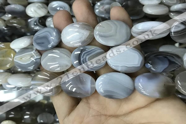 CAA3567 15.5 inches 18*25mm oval grey Botswana agate beads