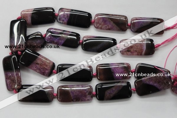 CAA474 15.5 inches 20*40mm rectangle agate druzy geode beads