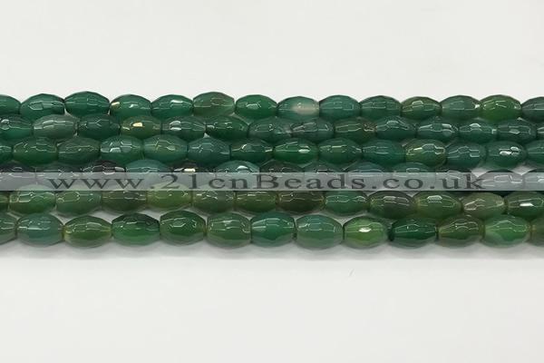 CAA5474 15.5 inches 8*12mm faceted rice agate beads