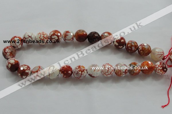 CAA812 15.5 inches 16mm faceted round fire crackle agate beads