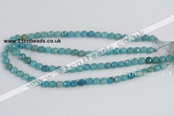 CAB653 15.5 inches 8mm faceted round fire crackle agate beads