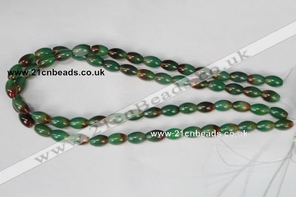 CAG1008 15.5 inches 8*12mm rice rainbow agate beads wholesale