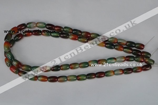 CAG1010 15.5 inches 8*12mm drum rainbow agate beads wholesale