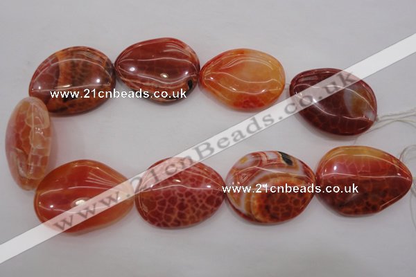 CAG4233 15.5 inches 28*40mm - 33*45mm freeform natural fire agate beads