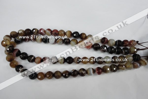 CAG4535 15.5 inches 10mm faceted round agate beads wholesale