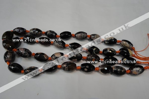 CAG5781 15 inches 12*16mm faceted rice fire crackle agate beads