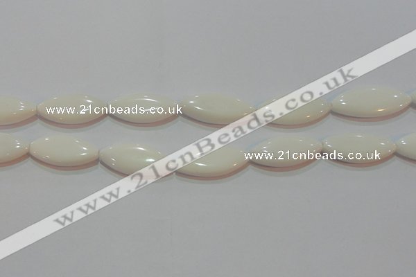 CAG7232 15.5 inches 16*33mm marquise white agate gemstone beads