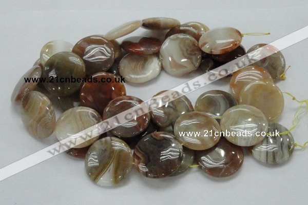 CAG780 15.5 inches 35mm flat round yellow agate gemstone beads