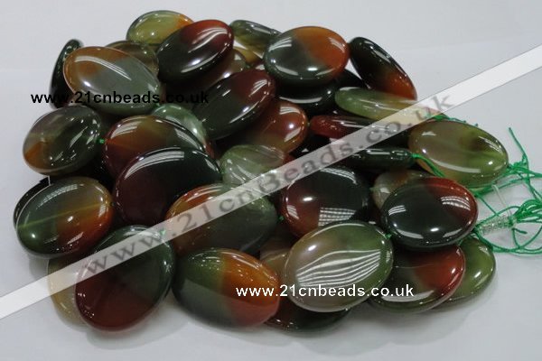 CAG797 15.5 inches 30*40mm oval rainbow agate gemstone beads