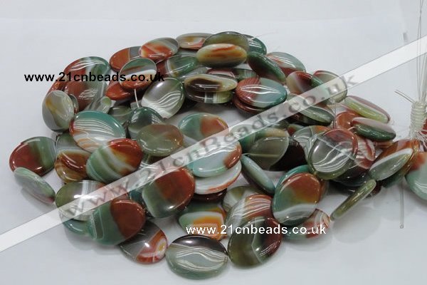 CAG800 15.5 inches 20*30mm oval rainbow agate gemstone beads