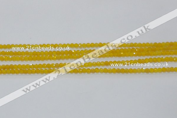 CAG8600 15.5 inches 4mm faceted round yellow agate gemstone beads