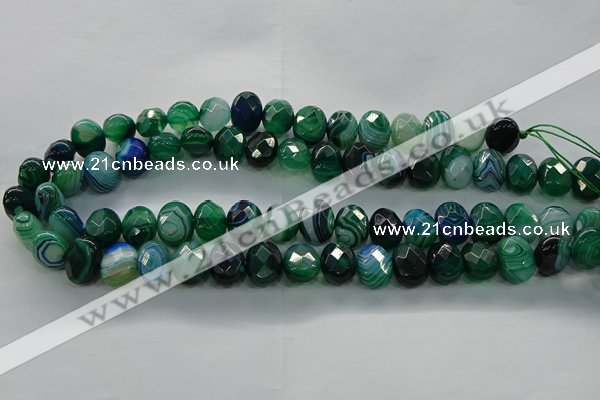 CAG9046 15.5 inches 12*16mm faceted oval line agate beads