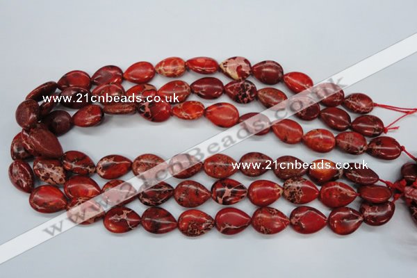 CAT174 15.5 inches 13*18mm flat teardrop dyed natural aqua terra jasper beads