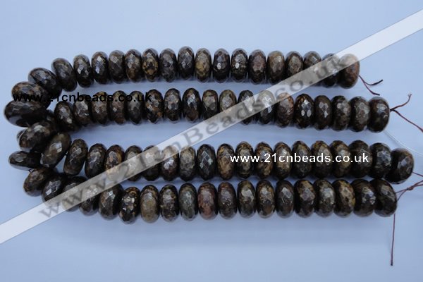 CBZ68 15.5 inches 10*20mm faceted rondelle bronzite gemstone beads