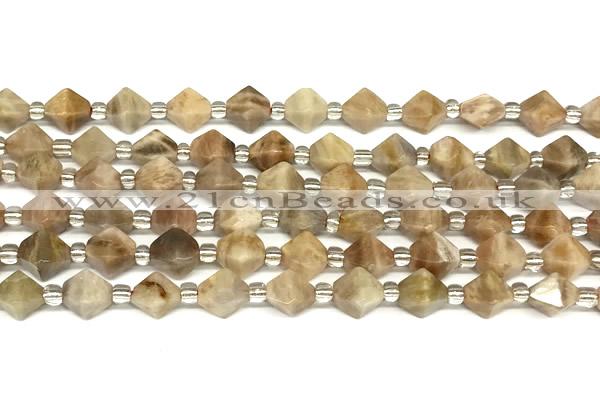 CCB1609 15 inches 10mm faceted sunstone gemstone beads