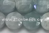 CCB680 15.5 inches 10mm faceted coin aquamarine gemstone beads