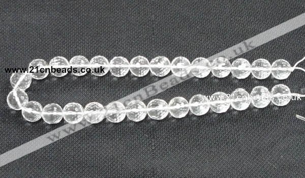 CCC255 15.5 inches 14mm faceted round grade A natural white crystal beads