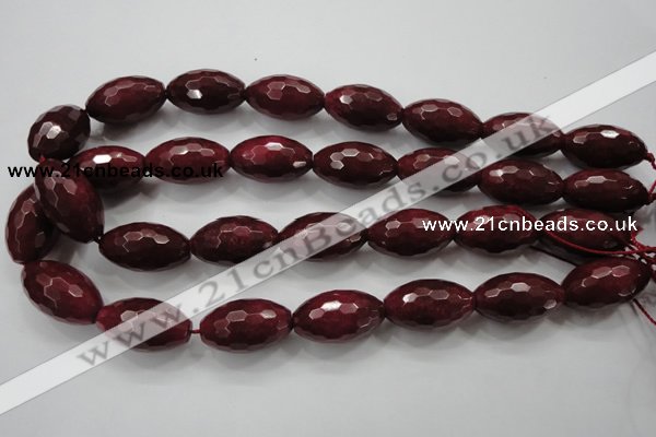 CCN1466 15.5 inches 15*25mm faceted rice candy jade beads wholesale