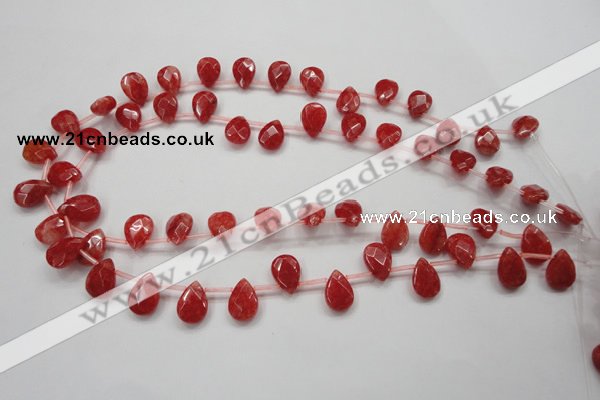 CCN1580 15.5 inches 10*14mm briolette candy jade beads wholesale