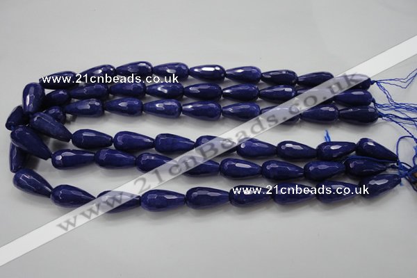 CCN1692 15.5 inches 10*20mm faceted teardrop candy jade beads wholesale