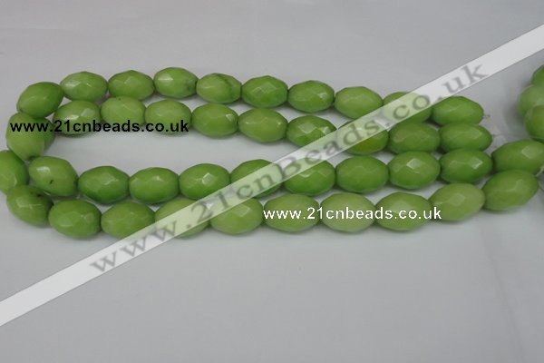 CCN184 15.5 inches 13*18mm faceted rice candy jade beads