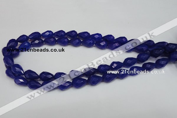 CCN192 15.5 inches 10*14mm faceted teardrop candy jade beads