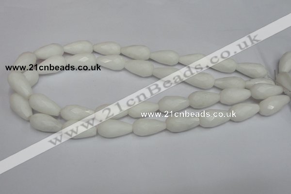 CCN201 15.5 inches 12*22mm faceted teardrop candy jade beads