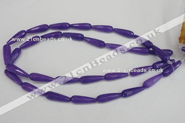 CCN2170 15.5 inches 8*25mm faceted teardrop candy jade beads