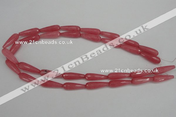 CCN2180 15.5 inches 8*25mm faceted teardrop candy jade beads