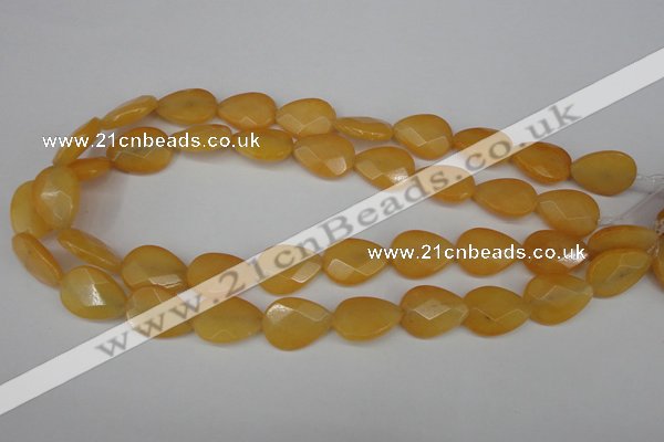 CCN2192 15.5 inches 15*20mm faceted flat teardrop candy jade beads