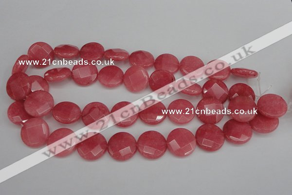 CCN2235 15.5 inches 20mm faceted coin candy jade beads wholesale