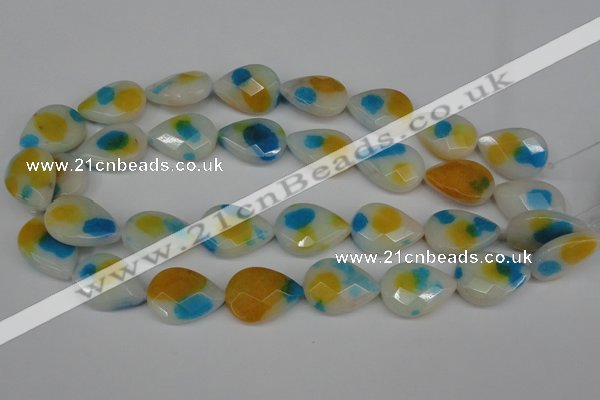 CCN2325 15.5 inches 18*25mm faceted flat teardrop candy jade beads