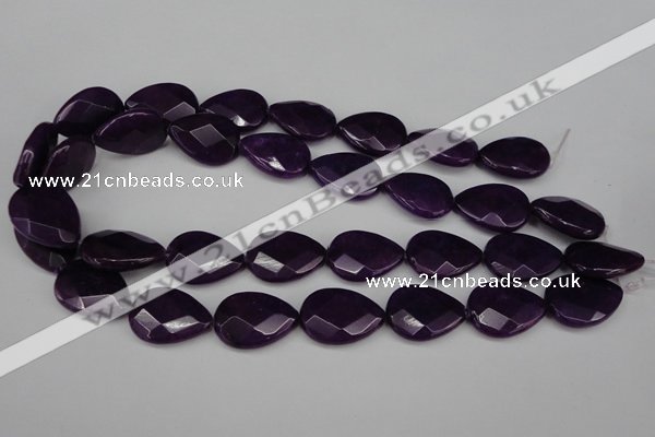 CCN2331 15.5 inches 18*25mm faceted flat teardrop candy jade beads