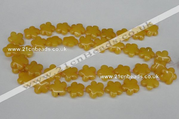 CCN2340 15.5 inches 20mm carved flower candy jade beads wholesale