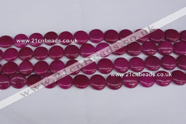 CCN2601 15.5 inches 18mm flat round candy jade beads wholesale