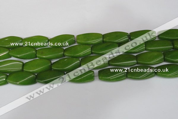 CCN2624 15.5 inches 15*30mm twisted rectangle candy jade beads