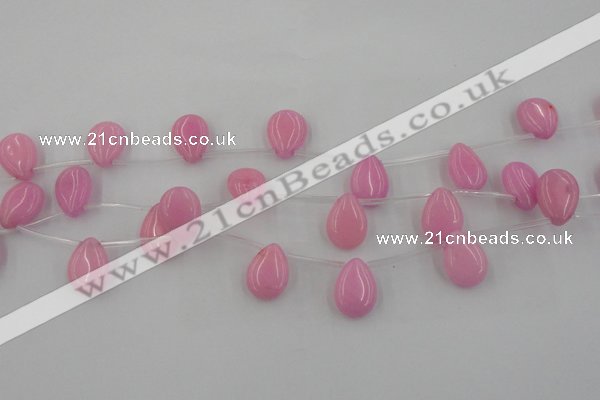 CCN2675 Top-drilled 13*18mm flat teardrop candy jade beads