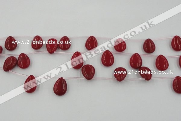 CCN2677 Top-drilled 13*18mm flat teardrop candy jade beads