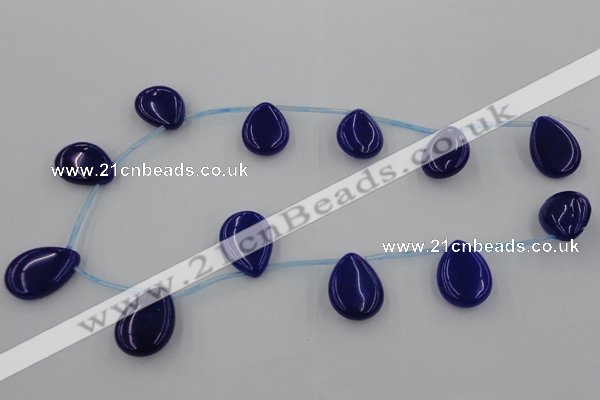 CCN2711 Top-drilled 18*25mm flat teardrop candy jade beads