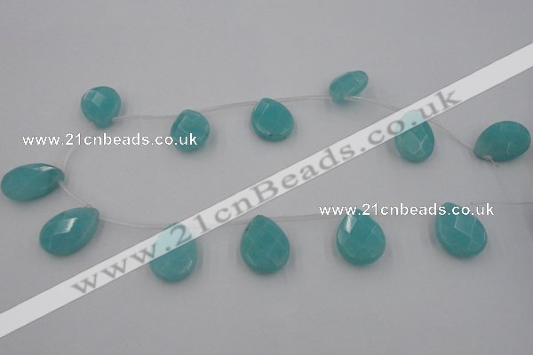 CCN2722 Top-drilled 18*25mm briolette candy jade beads wholesale