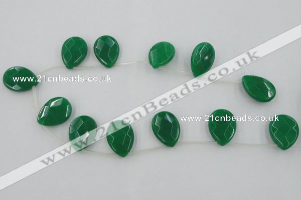 CCN2724 Top-drilled 18*25mm briolette candy jade beads wholesale