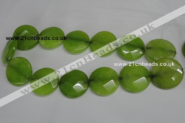 CCN288 15.5 inches 30mm faceted coin candy jade beads wholesale