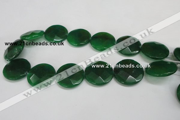 CCN289 15.5 inches 30mm faceted coin candy jade beads wholesale