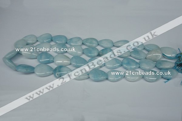 CCN2946 15.5 inches 15*20mm flat teardrop candy jade beads