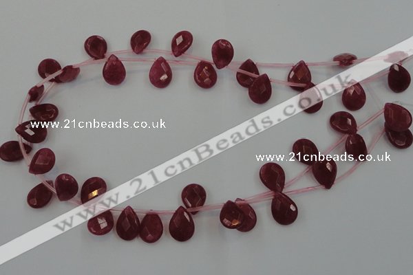 CCN3021 15.5 inches 10*14mm briolette candy jade beads wholesale