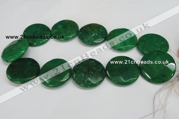 CCN309 15.5 inches 35mm faceted coin candy jade beads wholesale