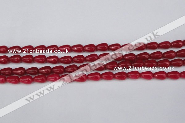 CCN3753 15.5 inches 8*12mm teardrop candy jade beads wholesale