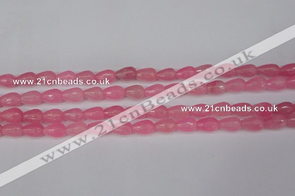 CCN3776 15.5 inches 8*12mm faceted teardrop candy jade beads